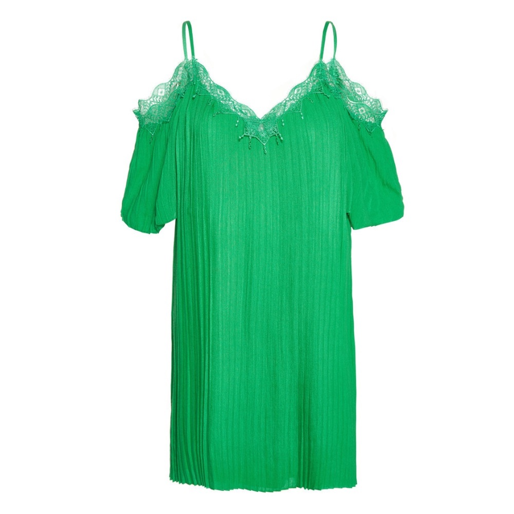 Alice + Olivia Cold Shoulder Pleated Dress - Picture 3 of 7